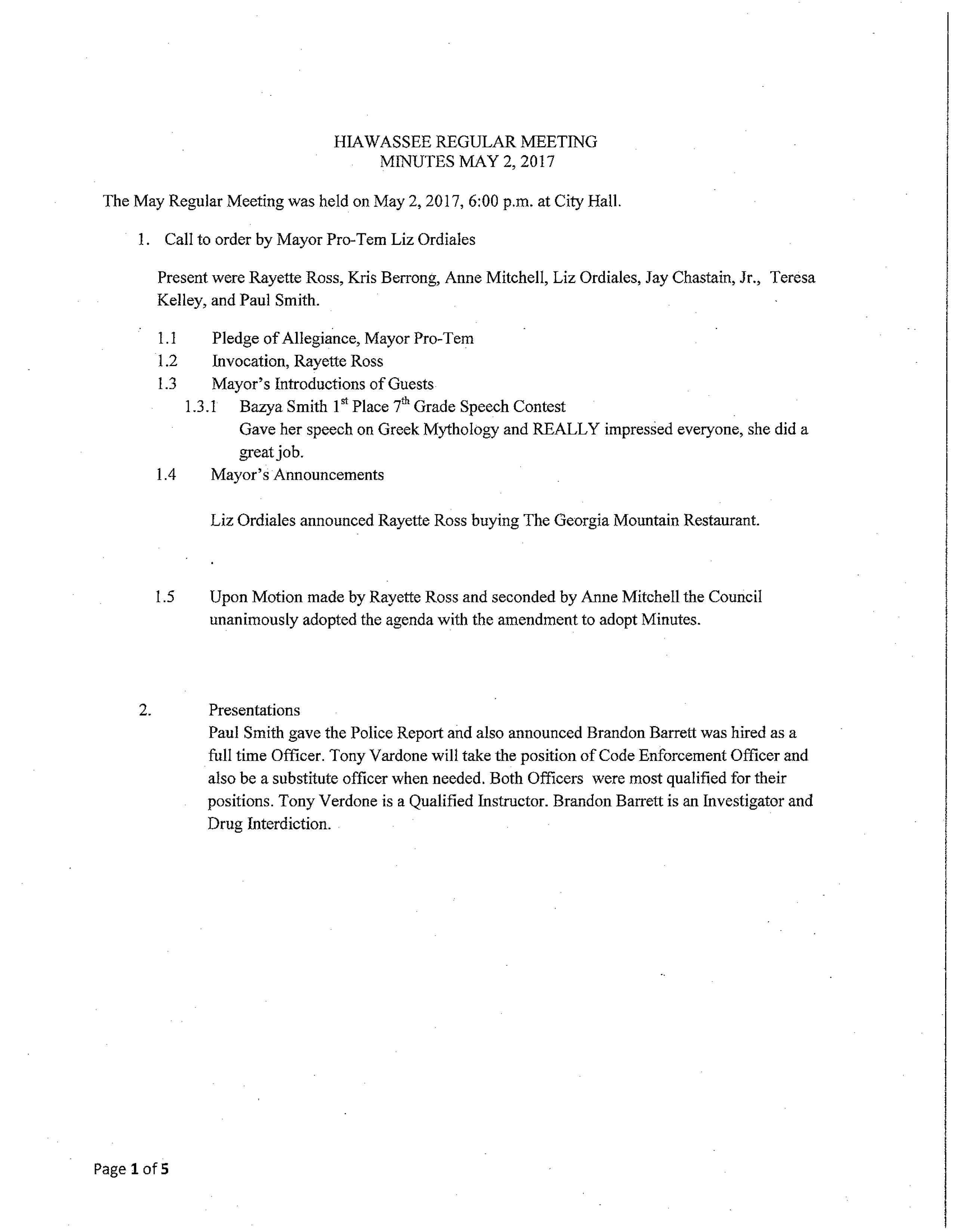 May 02 2017 Agenda and Minutes2